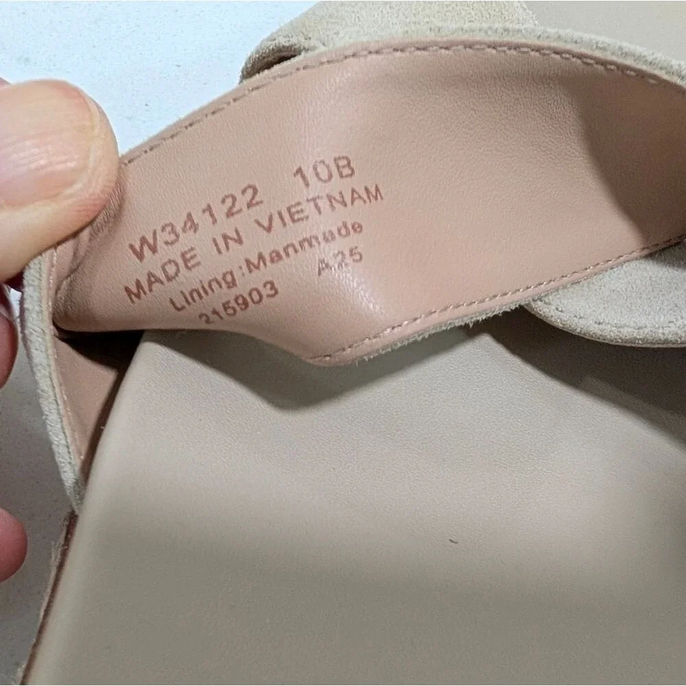 New Cole Haan Cloudfeel Espadrille Wedge Ankle Strap Sandals Neutral Leather 10